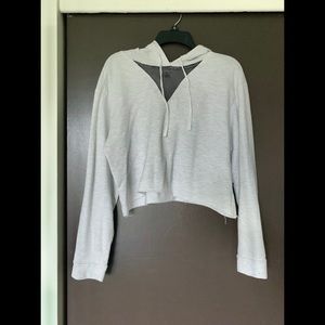 Grey crop hoodie